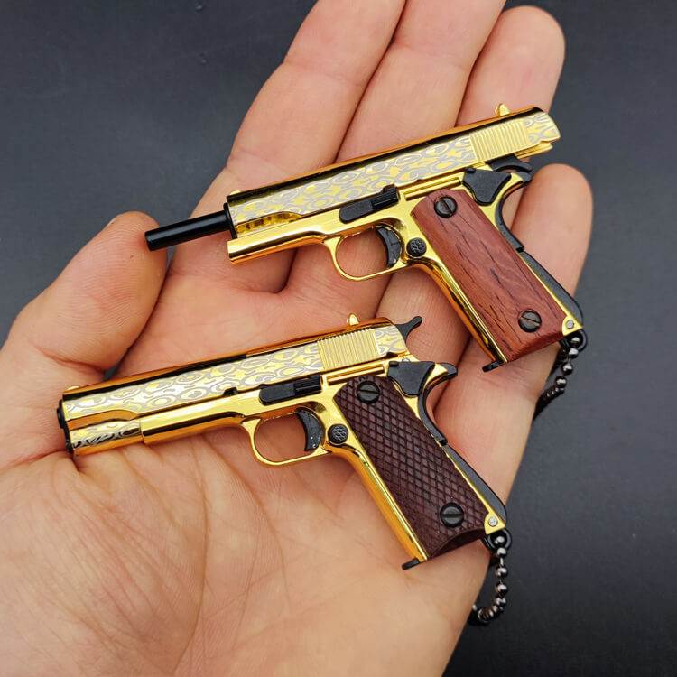 New 1:3 1911 Metal Damascus Model Detachable Keychain - TOP BOOST TOYS