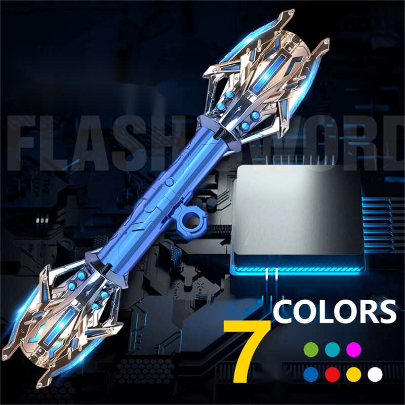 Double-head Rotatable Flash Lightsaber Telescopic Sword