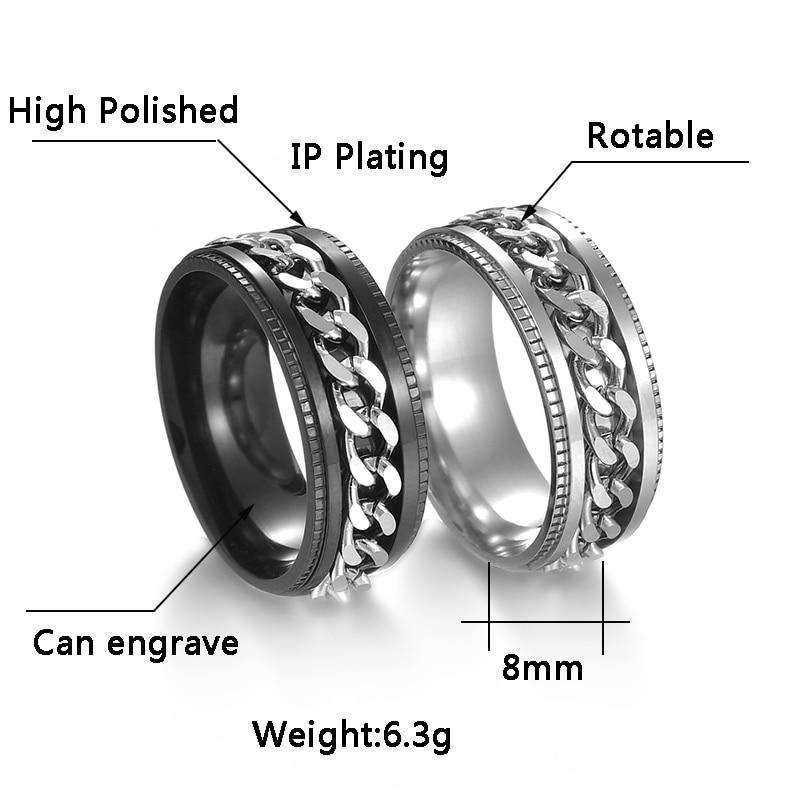 Stainless Steel Rotatable Fidget Rings Jewelry - BOOST TOYS