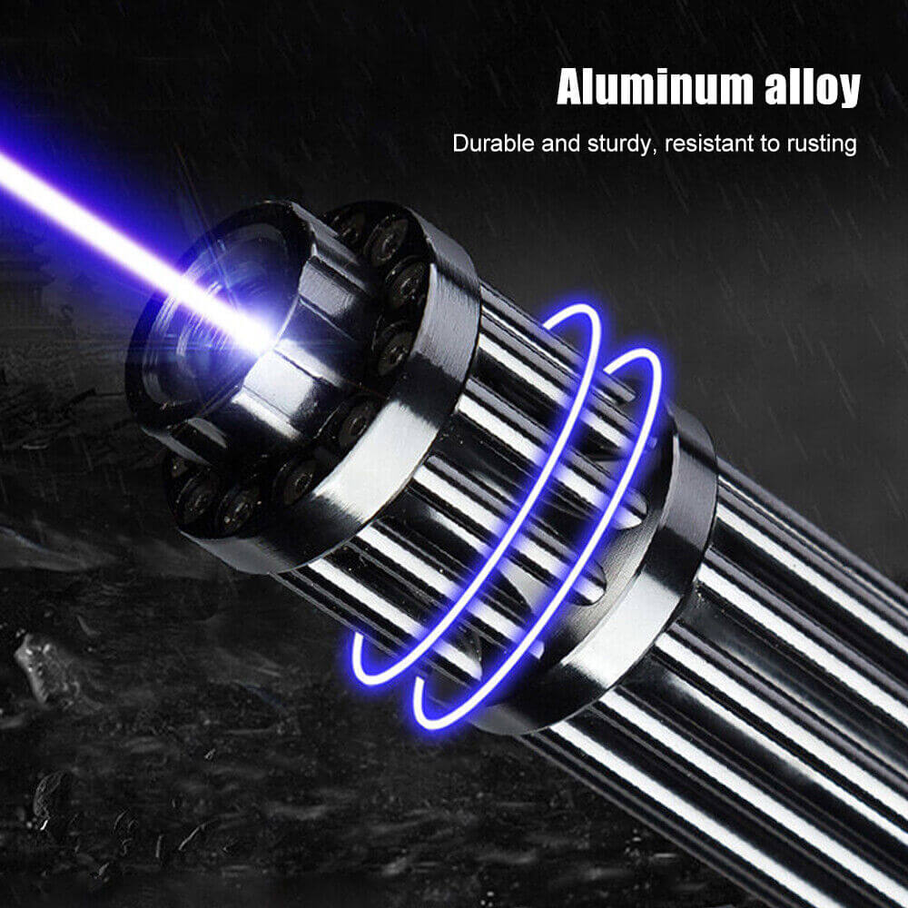 Blue Gatling Burning Laser Pointer Adjustable Visible Beam Dot Light