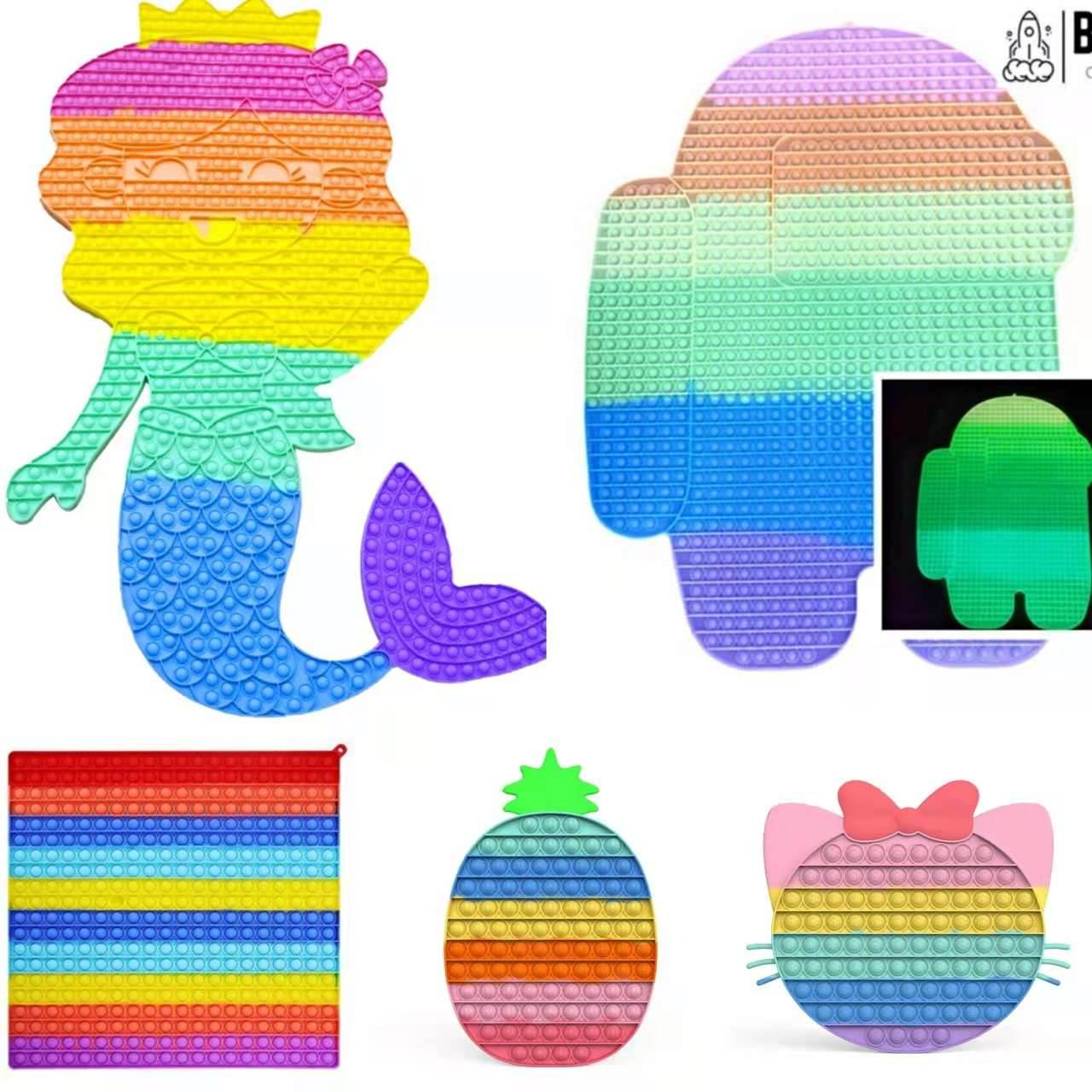 95cm 85cm 50cm 40 cm Mega Pop it Amongus Mickey Mermaid popit - BOOST TOYS