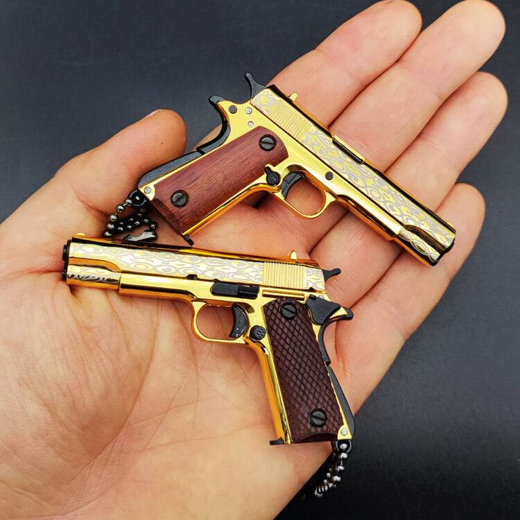 New 1:3 1911 Metal Damascus Model Detachable Keychain - TOP BOOST TOYS