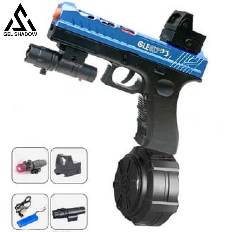 Gle 817 Glock Toy Gel Ball Blaster With Drum Gle-817 Blue / 3 Mags